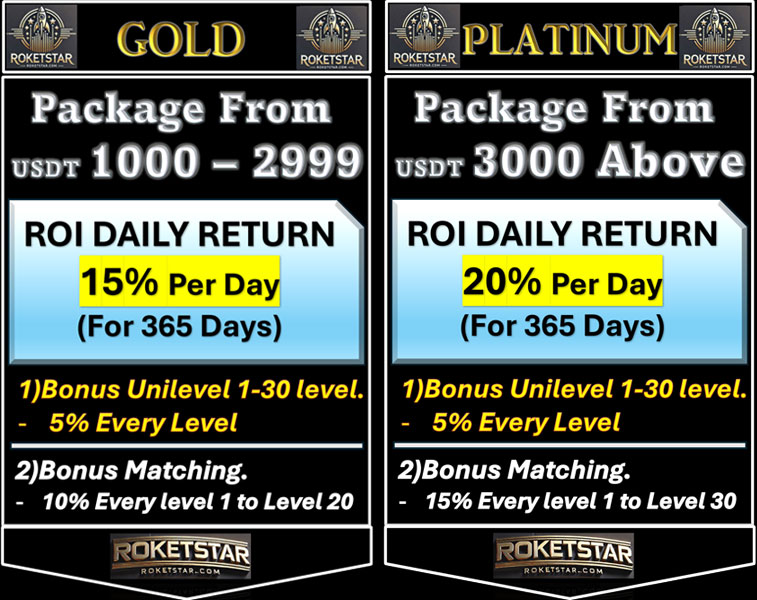 roketstar roi plan gold and platinum